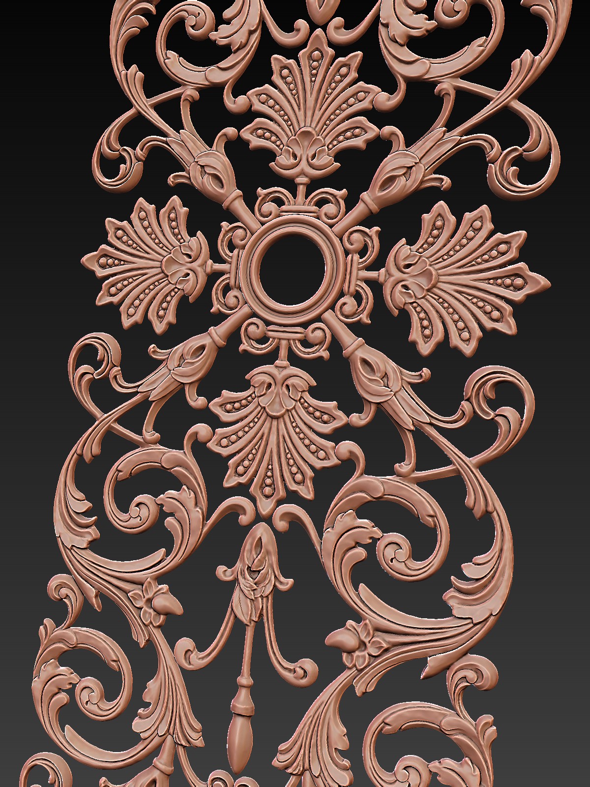 Digital sculpting of decorative elements for custom furniture. 3D Models for Production.